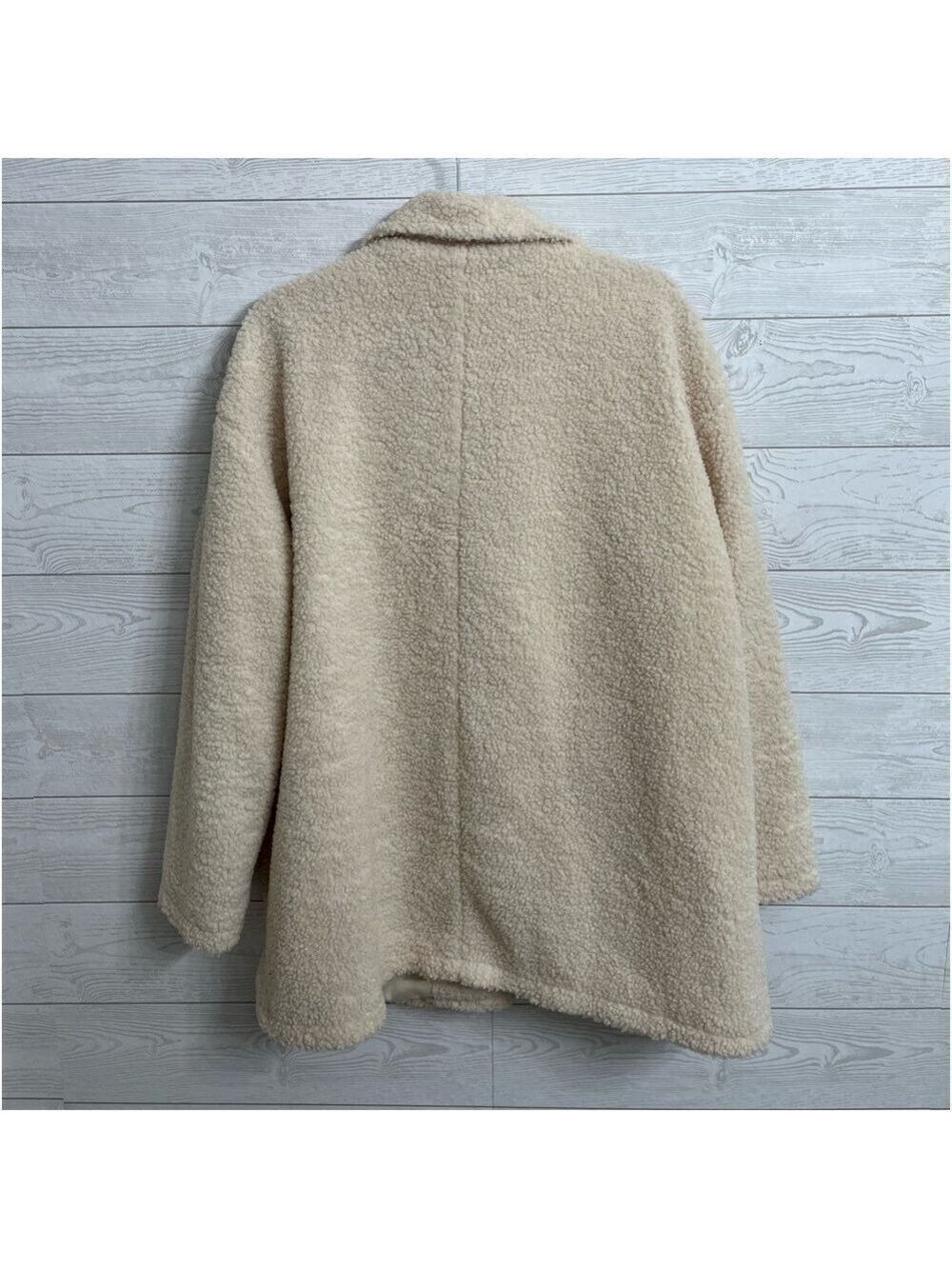 SHEIN Women’s Cream Colored Mid Length Sherpa Jacket. Size 8 - Picture 2 of 5